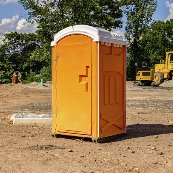 how often are the portable restrooms cleaned and serviced during a rental period in McClure Ohio